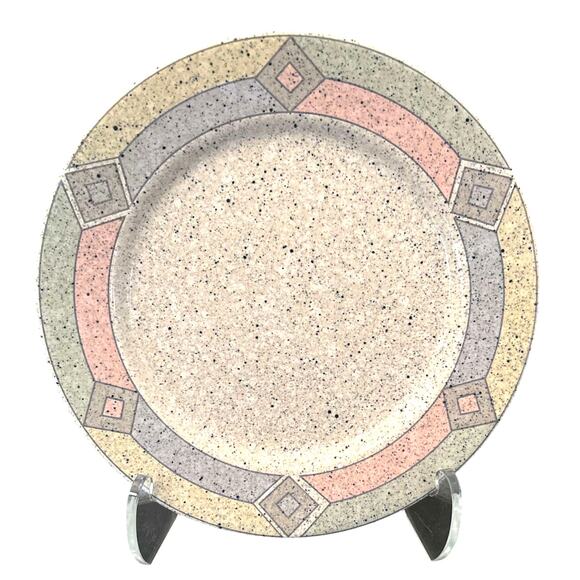 Set of 4 Vintage Nova Studio Terrazzo MBOO2 Ceramic Pastel Salad Plates Japan!! - Picture 2 of 3